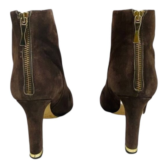 Kate Spade New York Womens Akane Suede Ankle Boots Size 6.5B Brown W/ Gold Heel - Picture 3 of 10